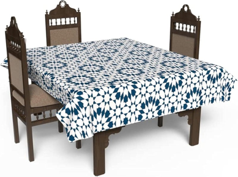 مفرش طاولة إسلامي فريد من نوعه من آرت مود هوم، بنقشة التوباز، مقاوم للماء، متعدد الألوان، مقاس 140 × 140 سم